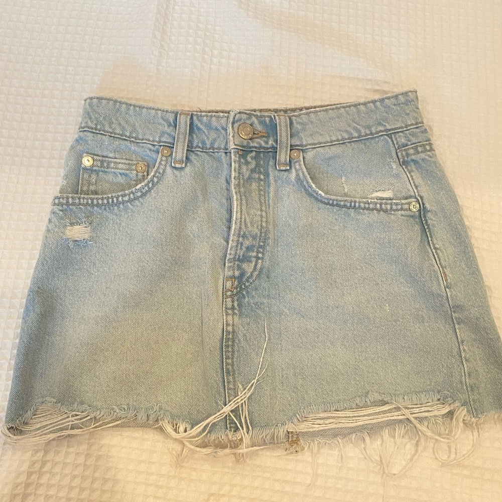 Zara jean mini skirt
